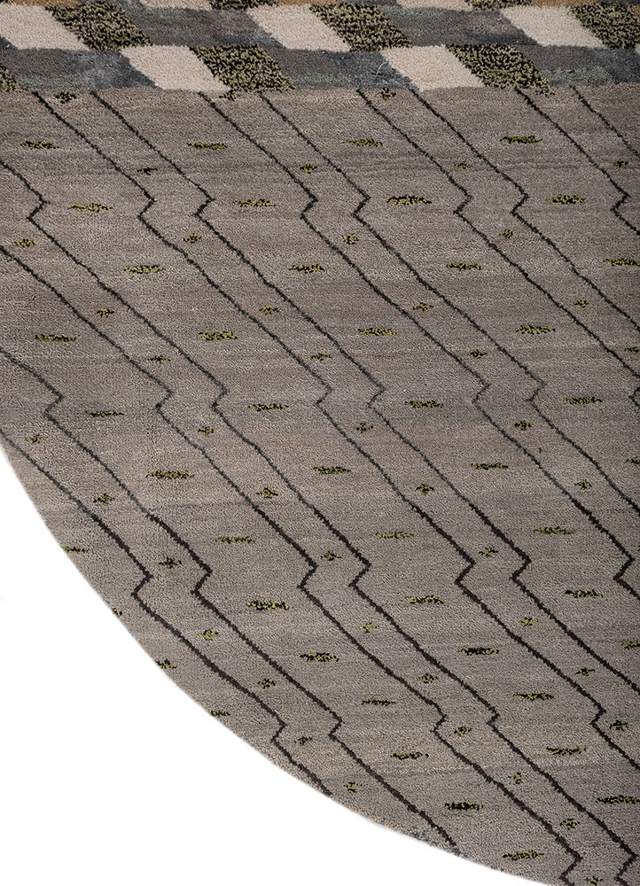 manchaha blue wool and bamboo silk hand knotted Rug - Corner