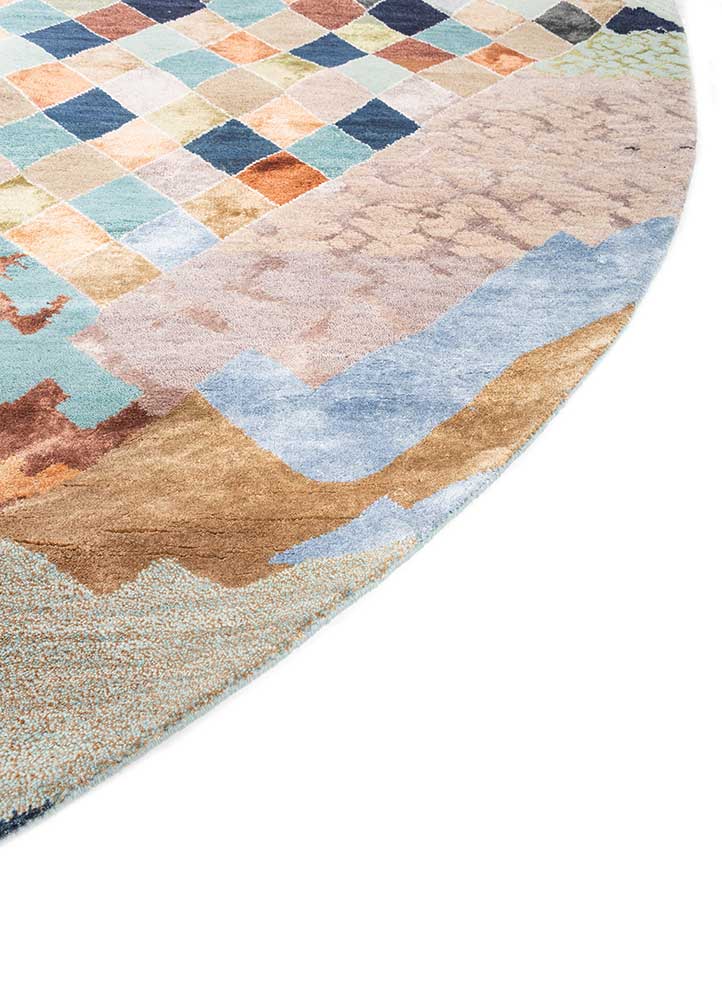 manchaha blue wool and bamboo silk hand knotted Rug - Corner