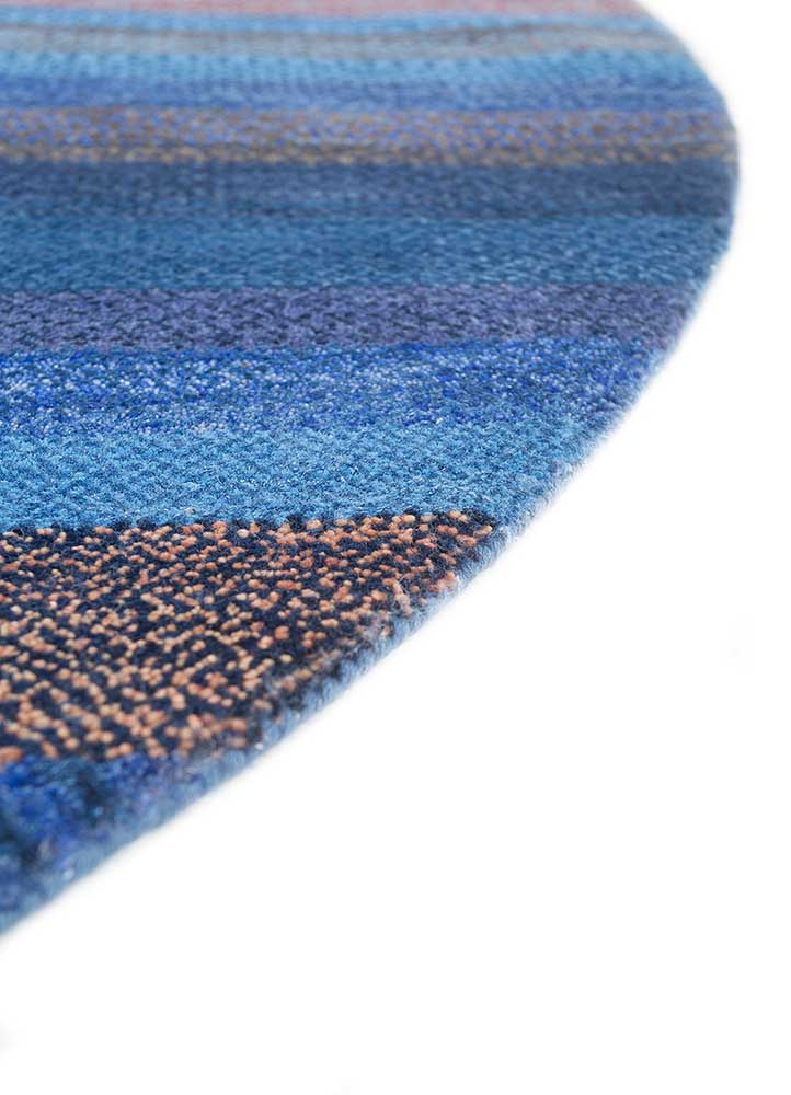 manchaha blue wool and bamboo silk hand knotted Rug - Corner