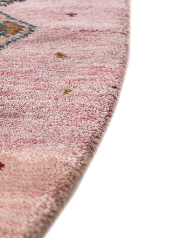 freedom manchaha pink and purple wool and bamboo silk hand knotted Rug - Corner