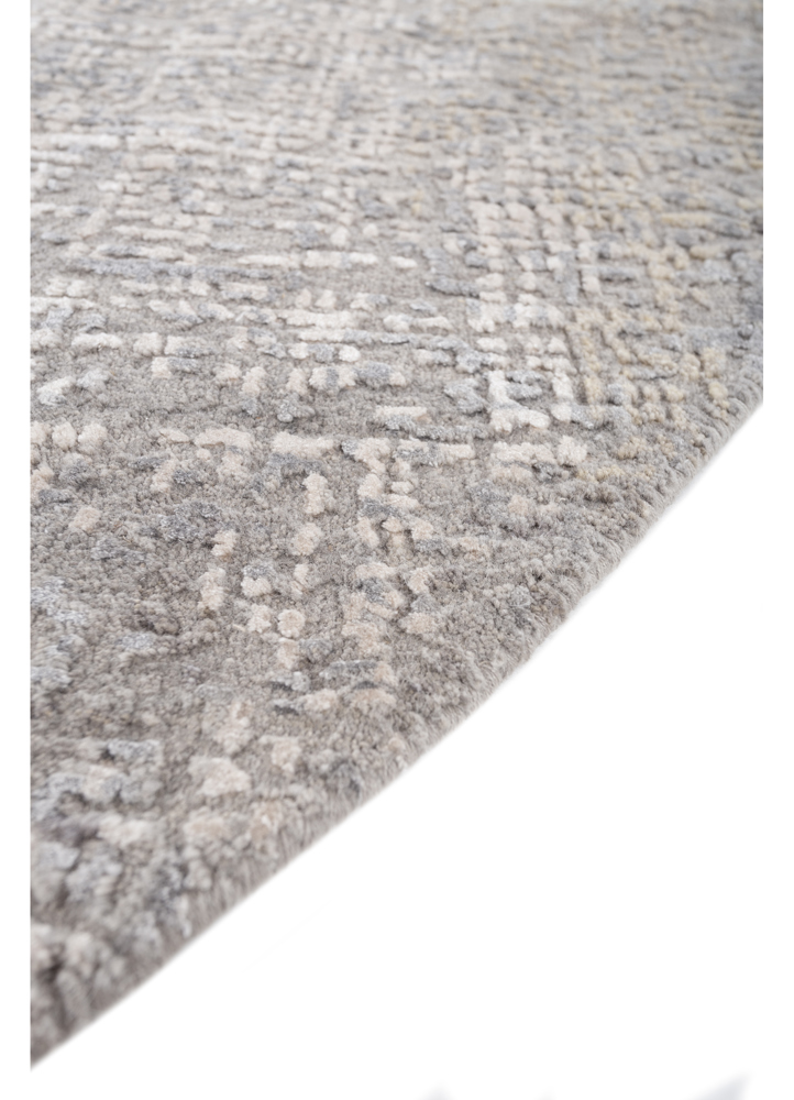 uvenuti grey and black wool and bamboo silk hand knotted Rug - Corner