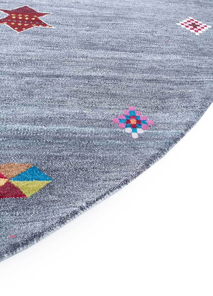 freedom manchaha grey and black wool and silk hand knotted Rug - Corner