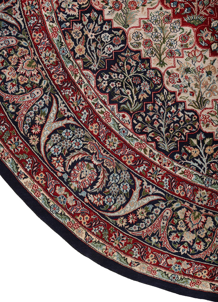 aalam blue wool hand knotted Rug - Corner