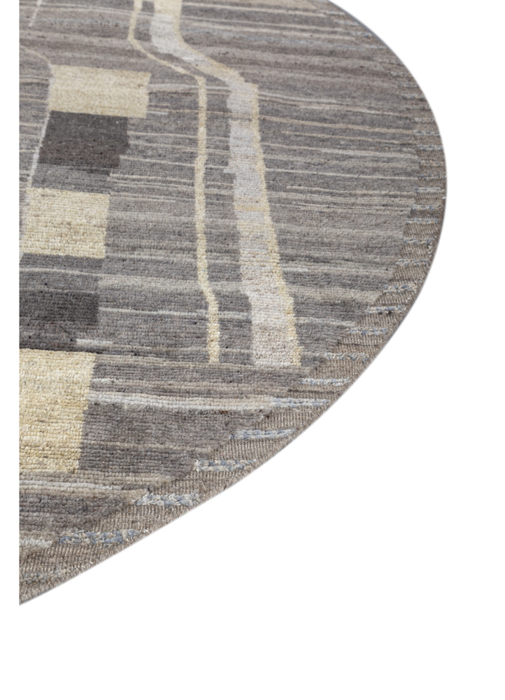 manifest beige and brown wool hand knotted Rug - Corner