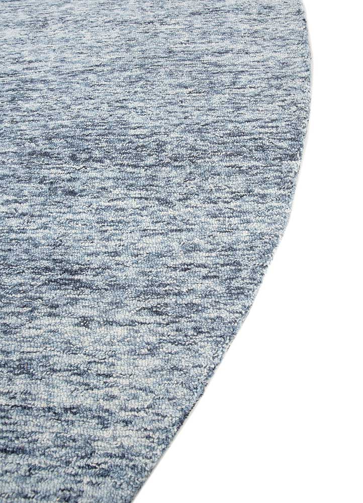 pathways blue wool hand tufted Rug - Corner