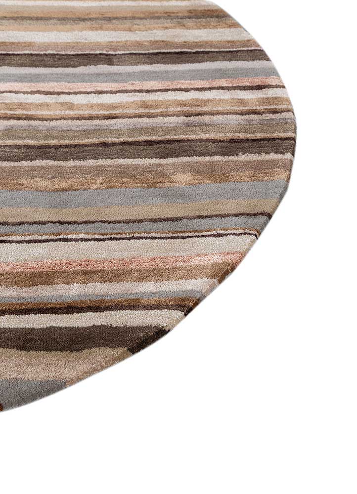 linear grey and black wool and viscose hand tufted Rug - Corner