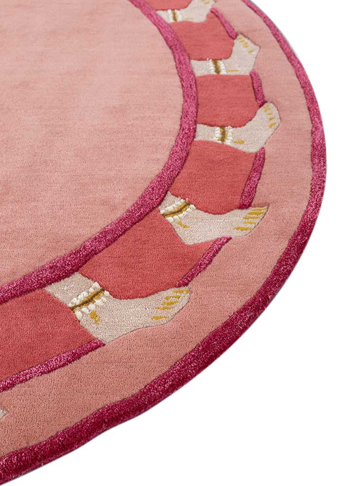 jaipur wunderkammer red and orange wool and viscose hand tufted Rug - Corner