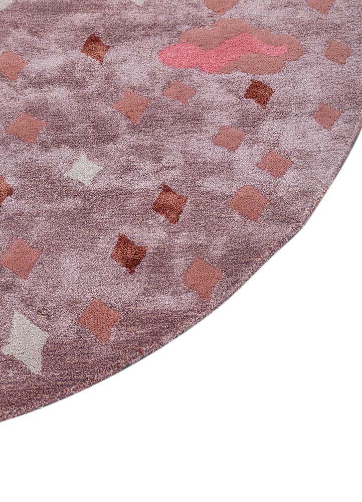 confetti pink and purple wool and viscose hand tufted Rug - Corner