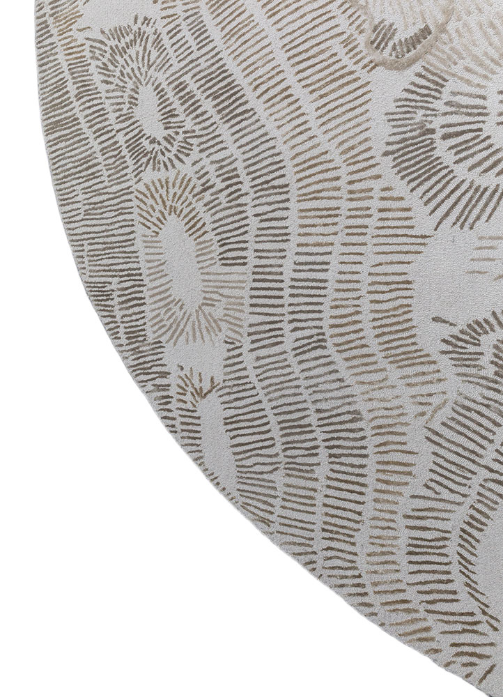 white noise ivory wool and viscose hand tufted Rug - Corner