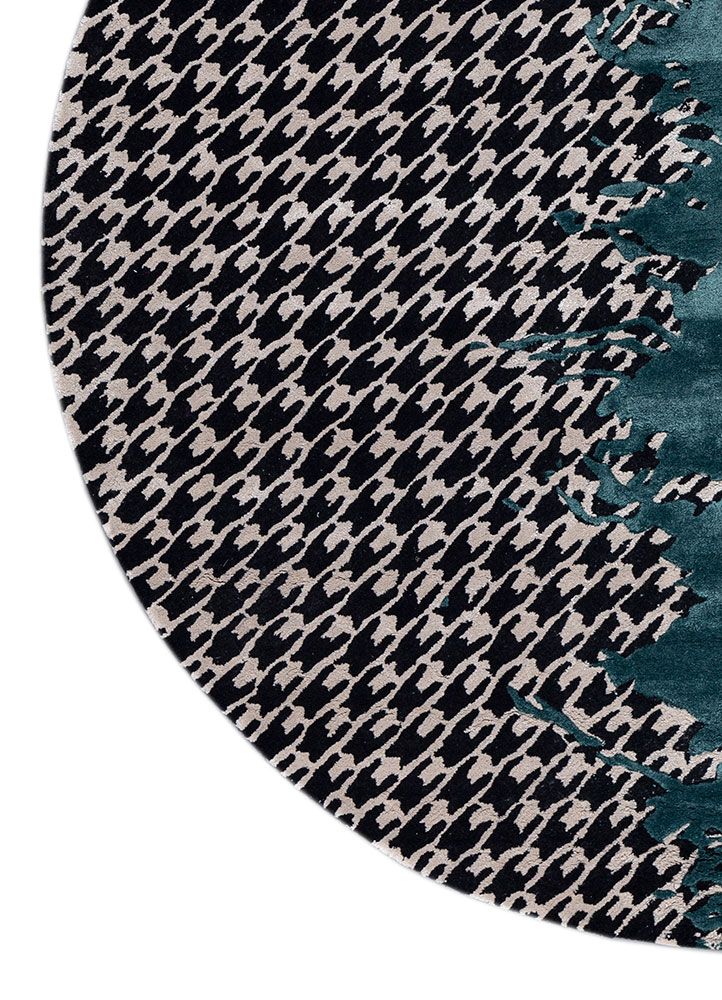 adrift blue wool and viscose hand tufted Rug - Corner