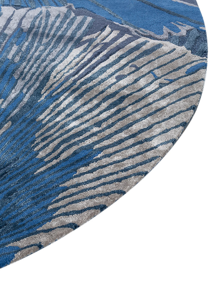 aurelia blue wool and viscose hand tufted Rug - Corner