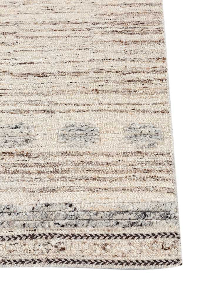 abrash ivory wool flat weaves Rug - Corner