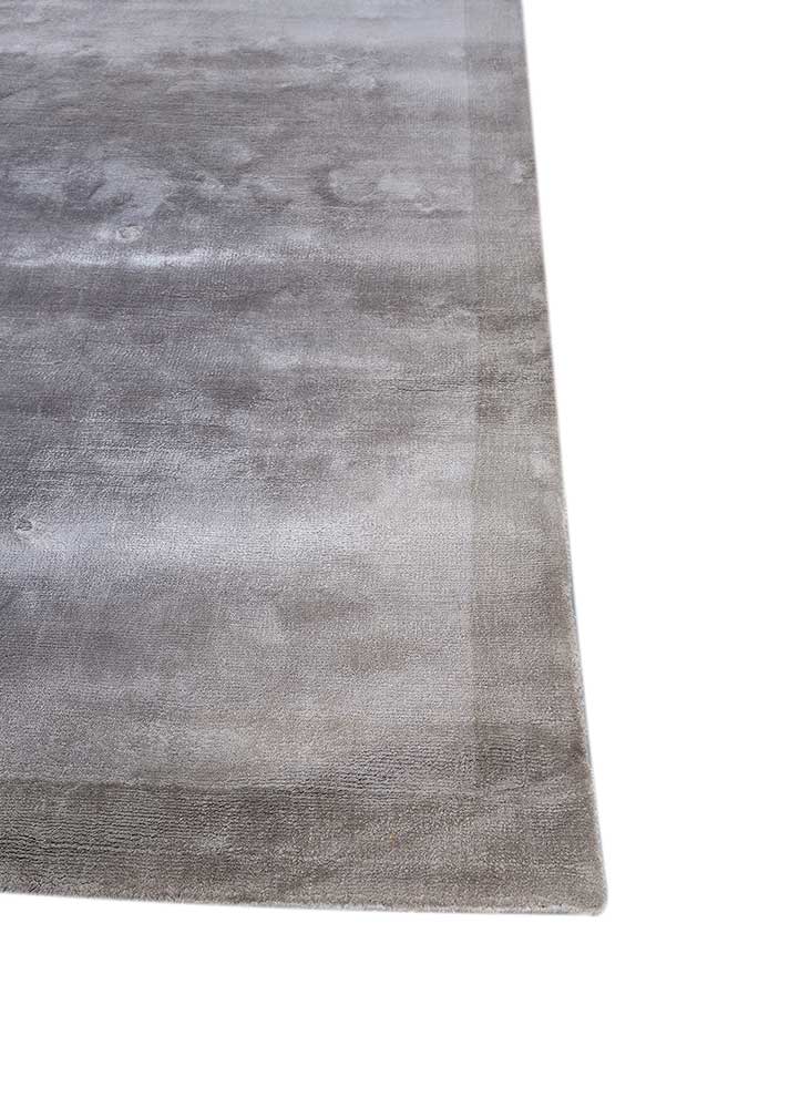 basis grey and black viscose hand loom Rug - Corner