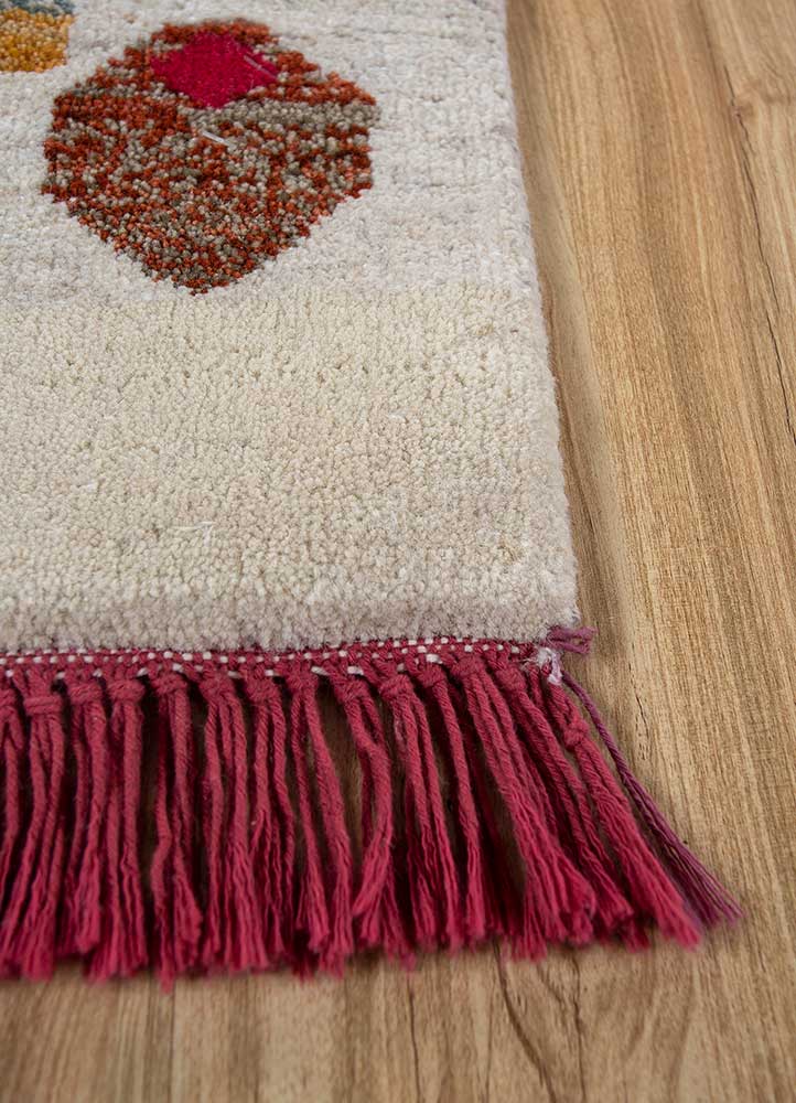 freedom manchaha pink and purple wool and bamboo silk hand knotted Rug - Corner