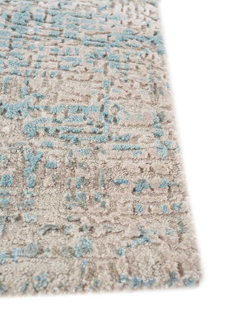 uvenuti beige and brown wool and bamboo silk hand knotted Rug - Corner