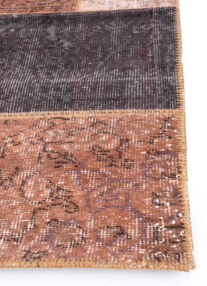 provenance red and orange wool hand knotted Rug - Corner