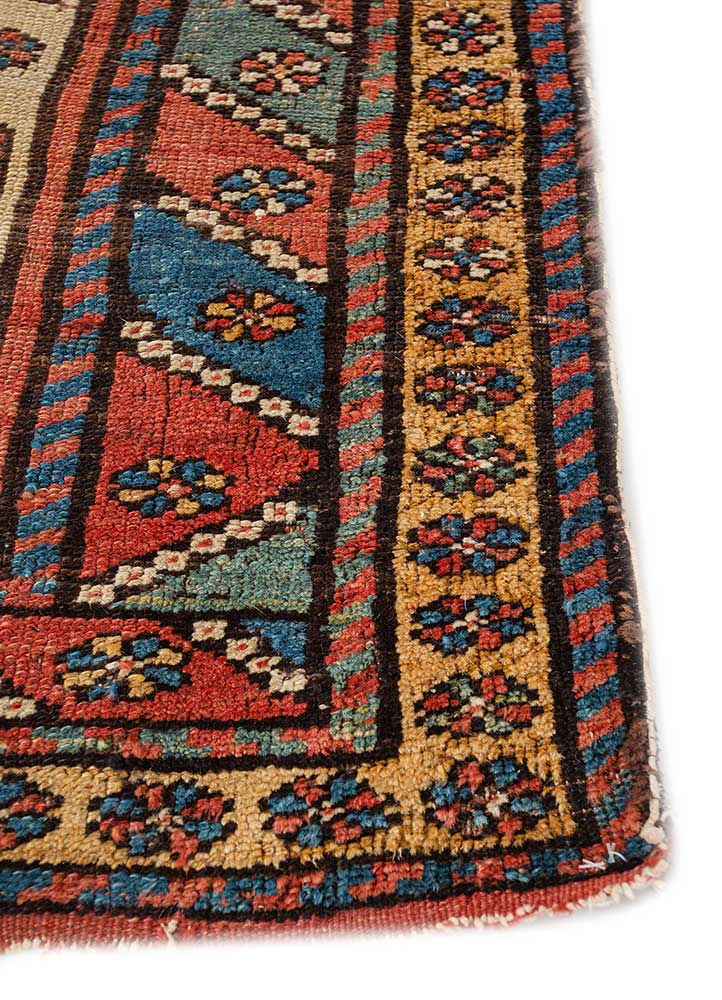 kiaan red and orange wool hand knotted Rug - Corner