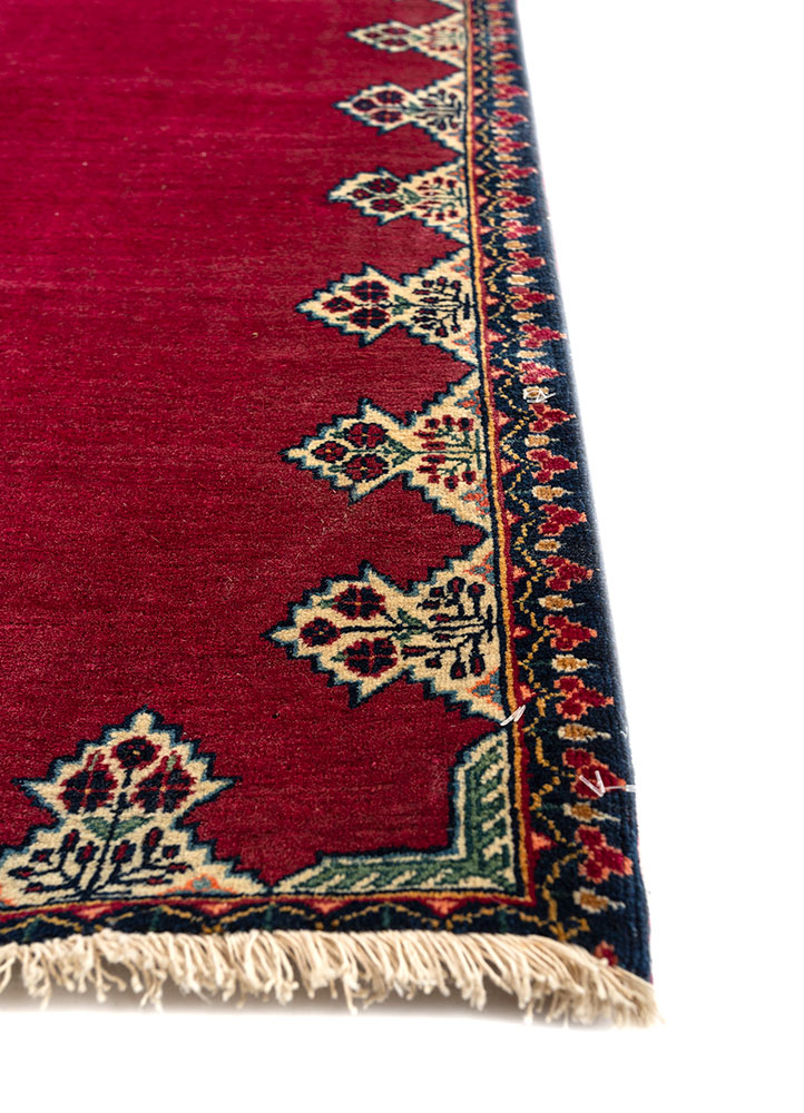 aalam pink and purple wool hand knotted Rug - Corner