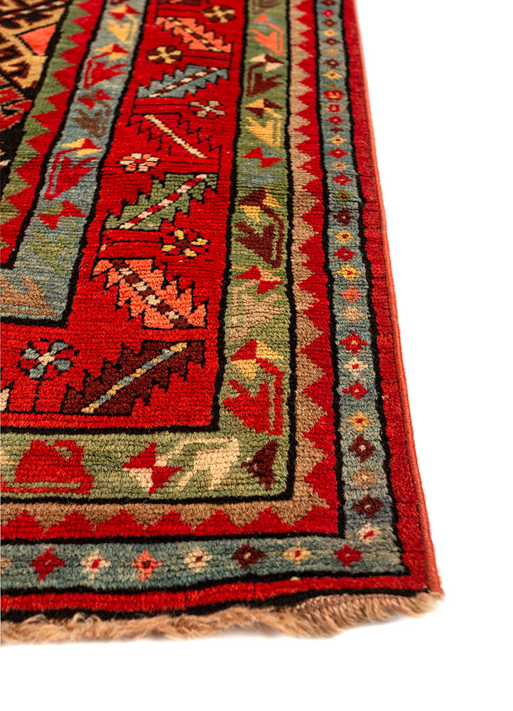 kiaan pink and purple wool hand knotted Rug - Corner