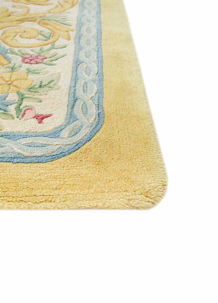 kora gold wool hand tufted Rug - Corner