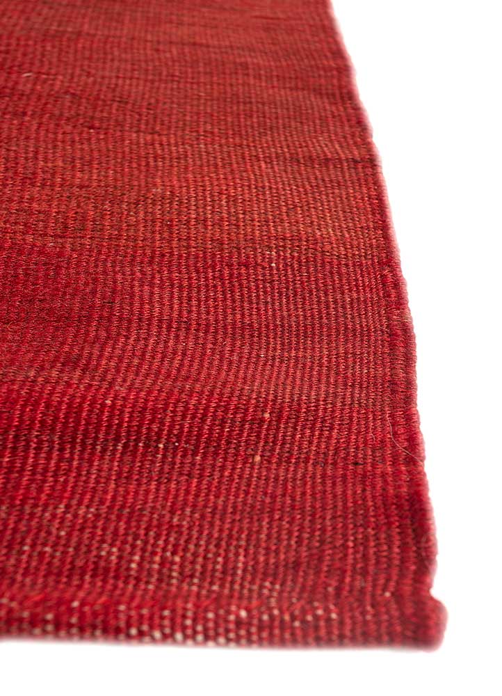 nayaab red and orange wool flat weaves Rug - Corner