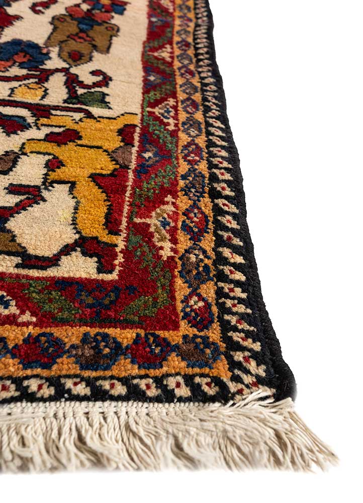 aalam blue wool hand knotted Rug - Corner