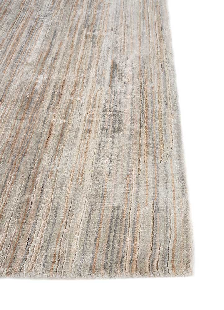 aprezo red and orange wool and bamboo silk hand knotted Rug - Corner