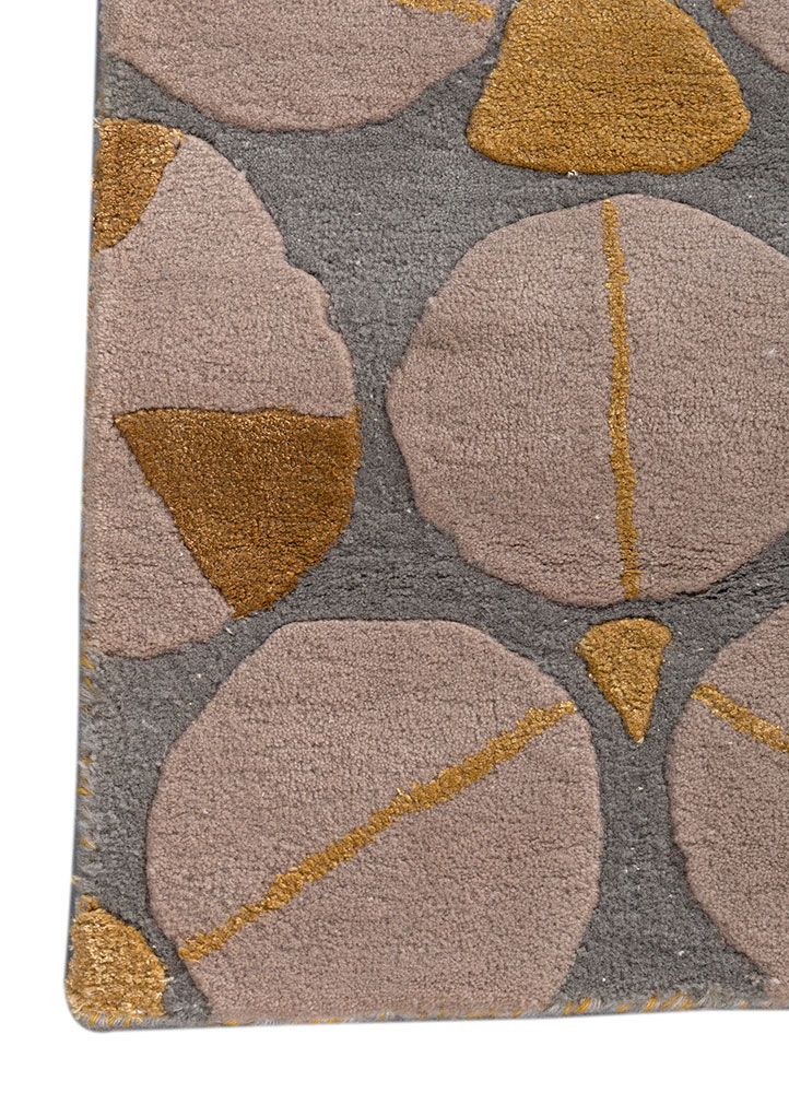 jaipur wunderkammer beige and brown wool and viscose hand tufted Rug - Corner