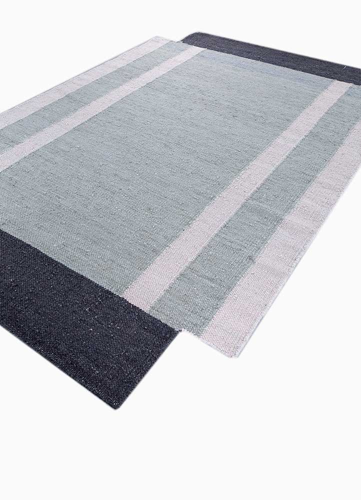 daaira blue wool flat weaves Rug - FloorShot