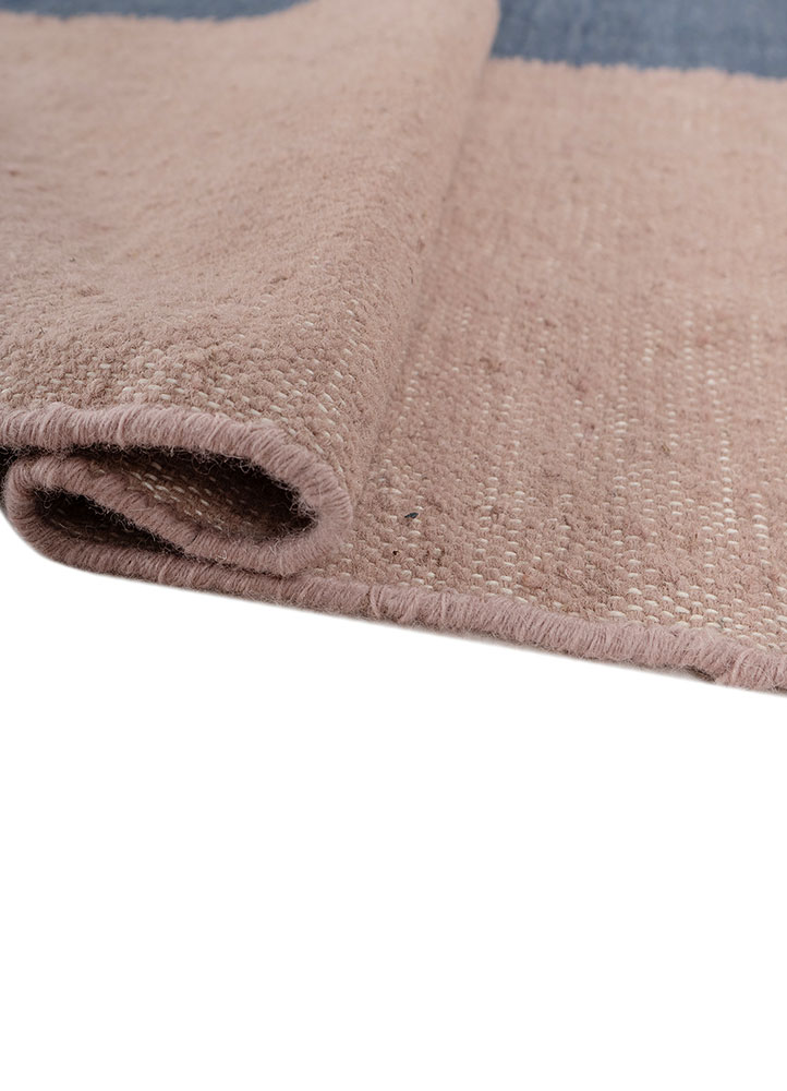 checkers pink and purple wool flat weaves Rug - FloorShot