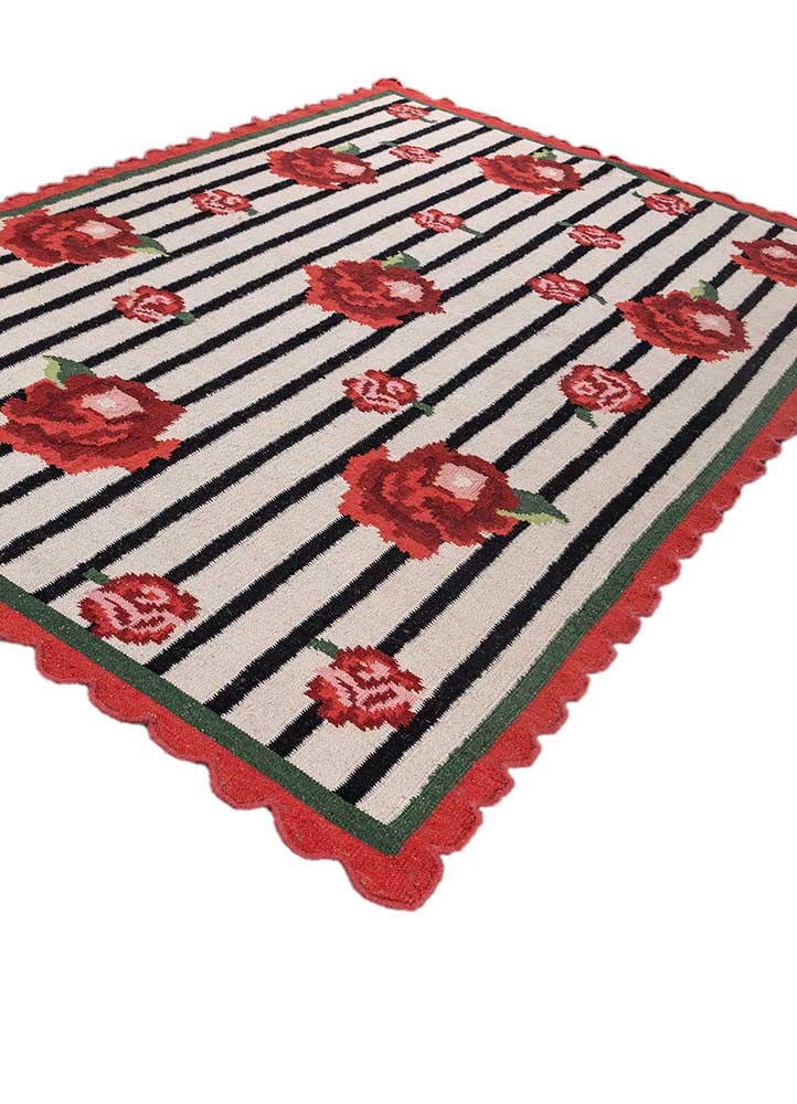 alhambra ivory wool flat weaves Rug - FloorShot