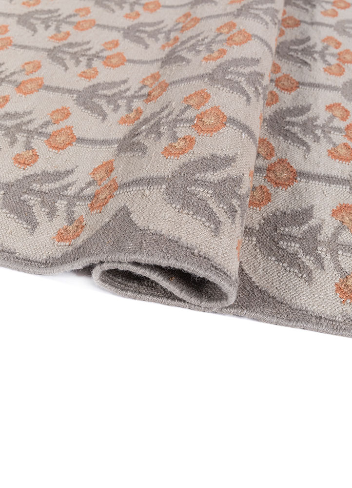 alhambra blue wool flat weaves Rug - FloorShot