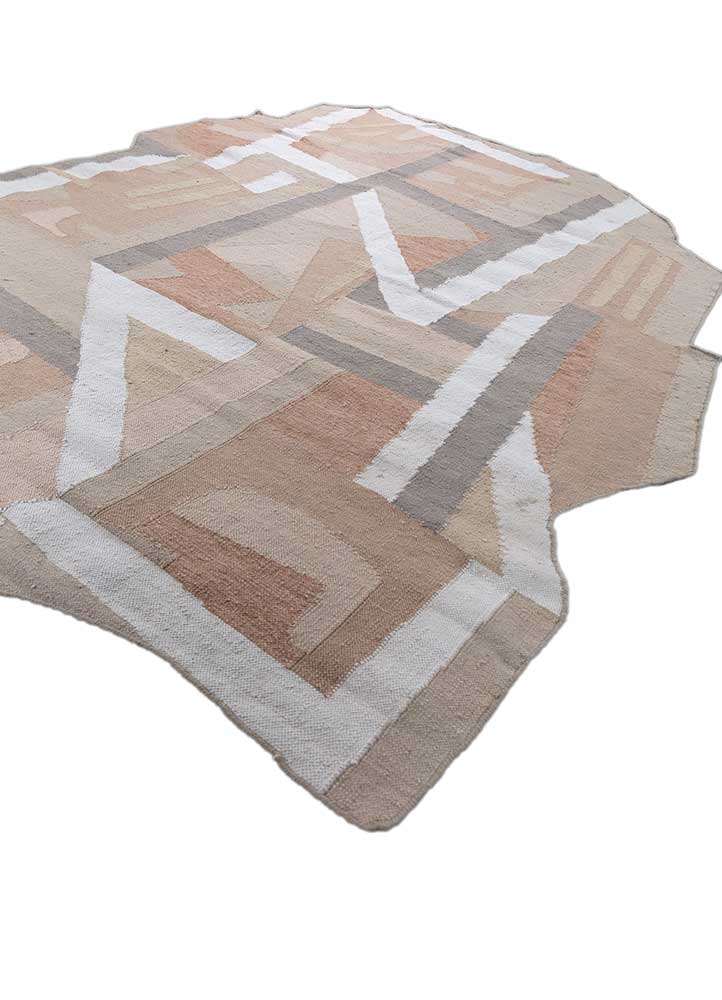 checkers ivory wool flat weaves Rug - FloorShot
