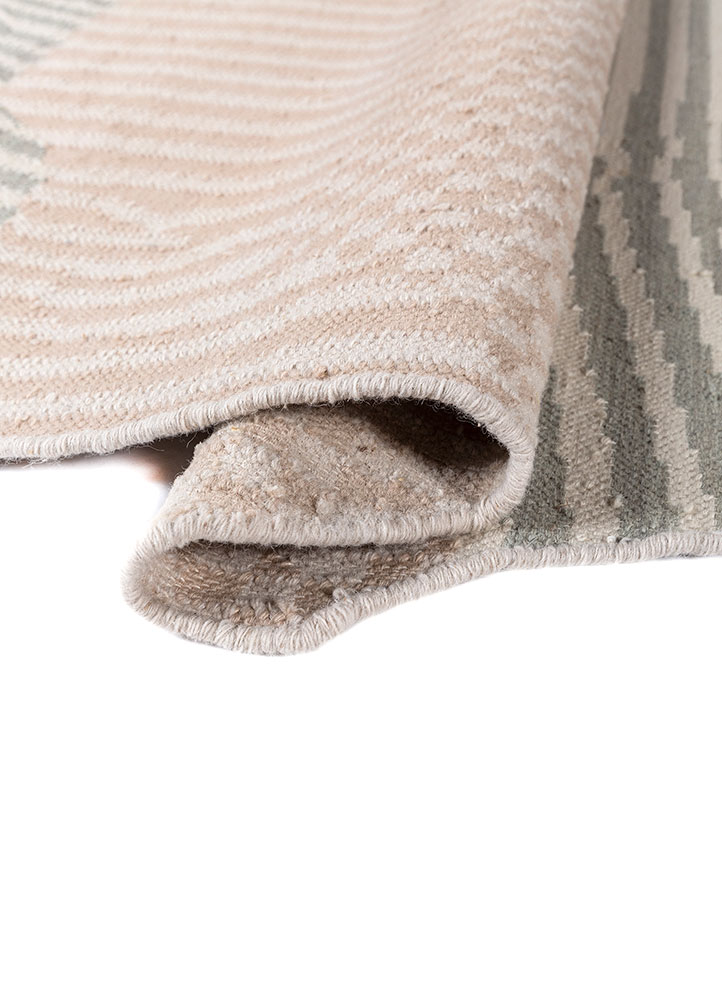 checkers ivory wool flat weaves Rug - FloorShot
