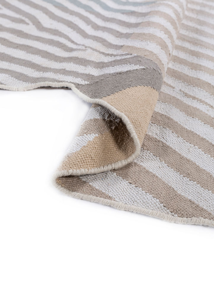 checkers ivory wool flat weaves Rug - FloorShot
