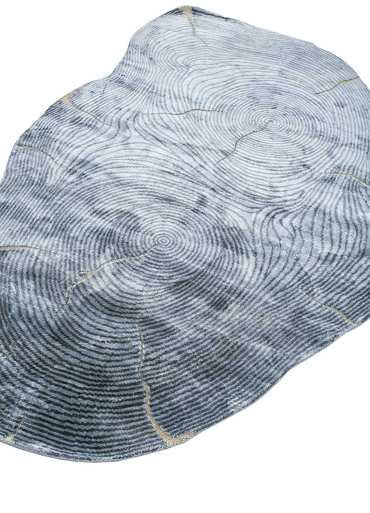 azalea blue bamboo silk hand knotted Rug - FloorShot