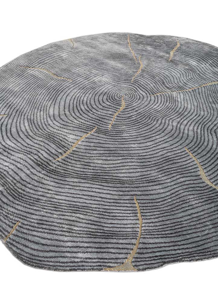 azalea blue bamboo silk hand knotted Rug - FloorShot
