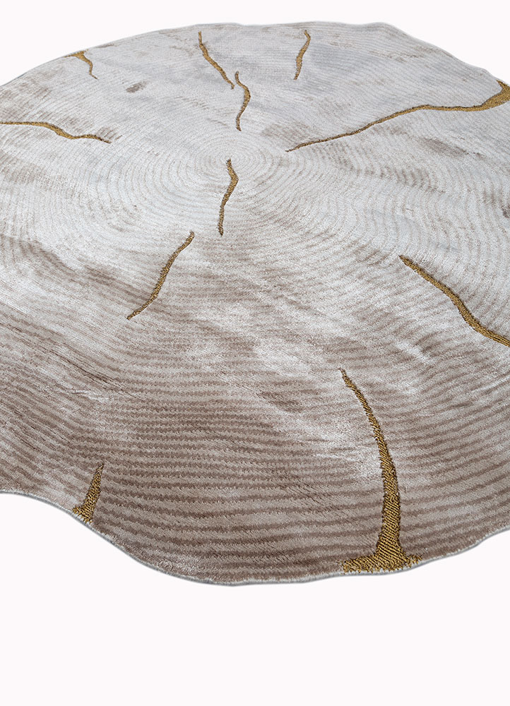 azalea ivory bamboo silk hand knotted Rug - FloorShot