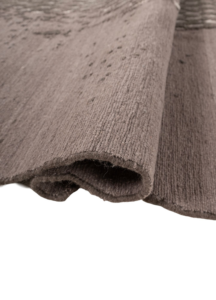 edge and essence grey and black wool and bamboo silk hand knotted Rug - FloorShot