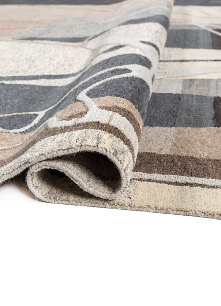 blythe ivory wool hand knotted Rug - FloorShot