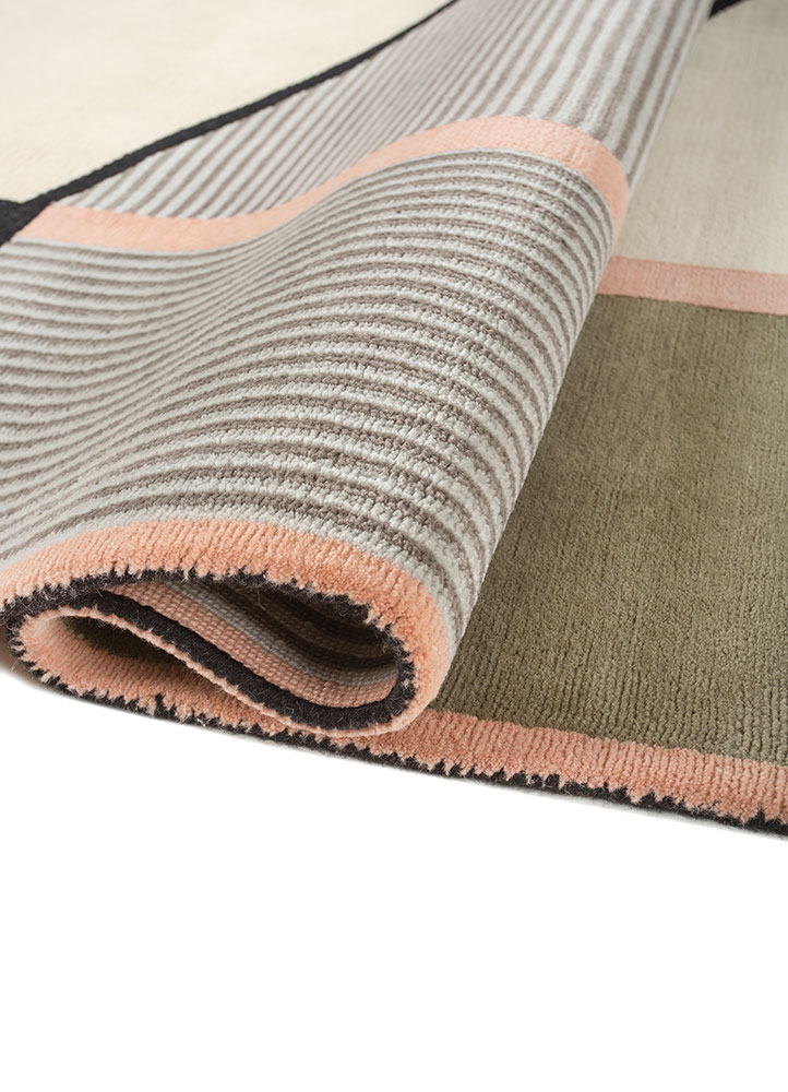 box ivory wool hand knotted Rug - FloorShot