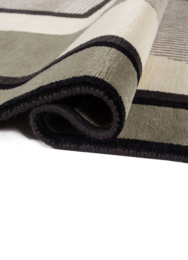 box green wool hand knotted Rug - FloorShot