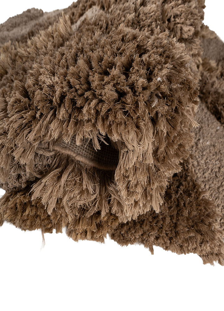 aprezo beige and brown acrylic hand knotted Rug - FloorShot
