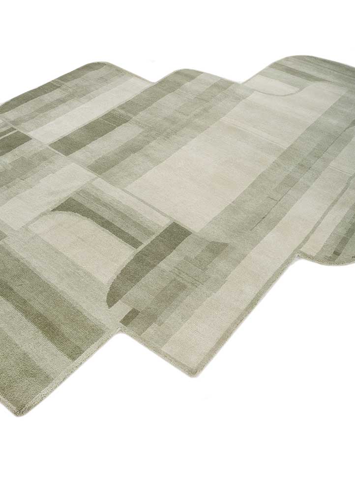 blythe green wool hand knotted Rug - FloorShot