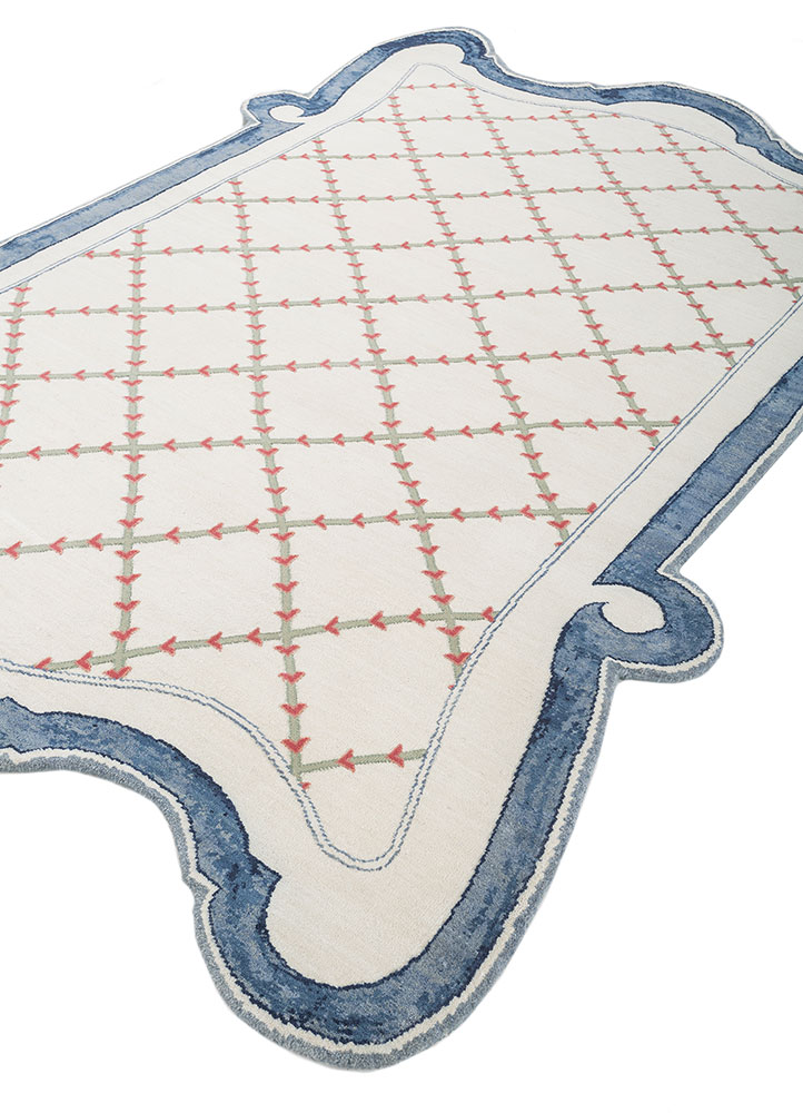 jardins du monde beige and brown wool hand knotted Rug - FloorShot