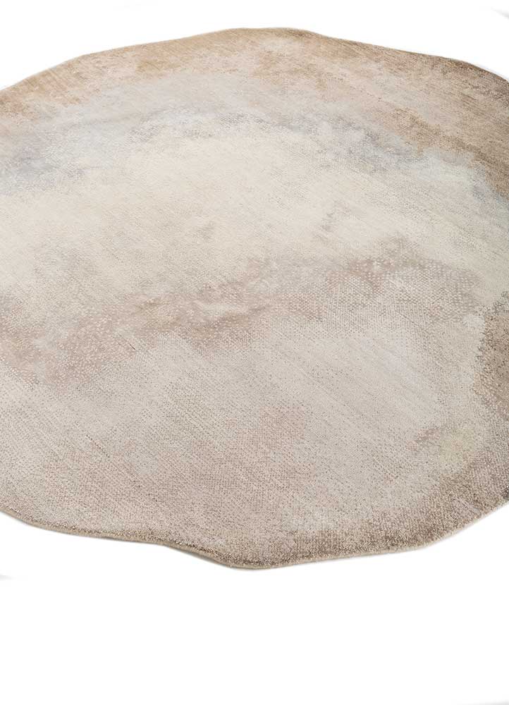entropy ivory wool and bamboo silk hand knotted Rug - FloorShot