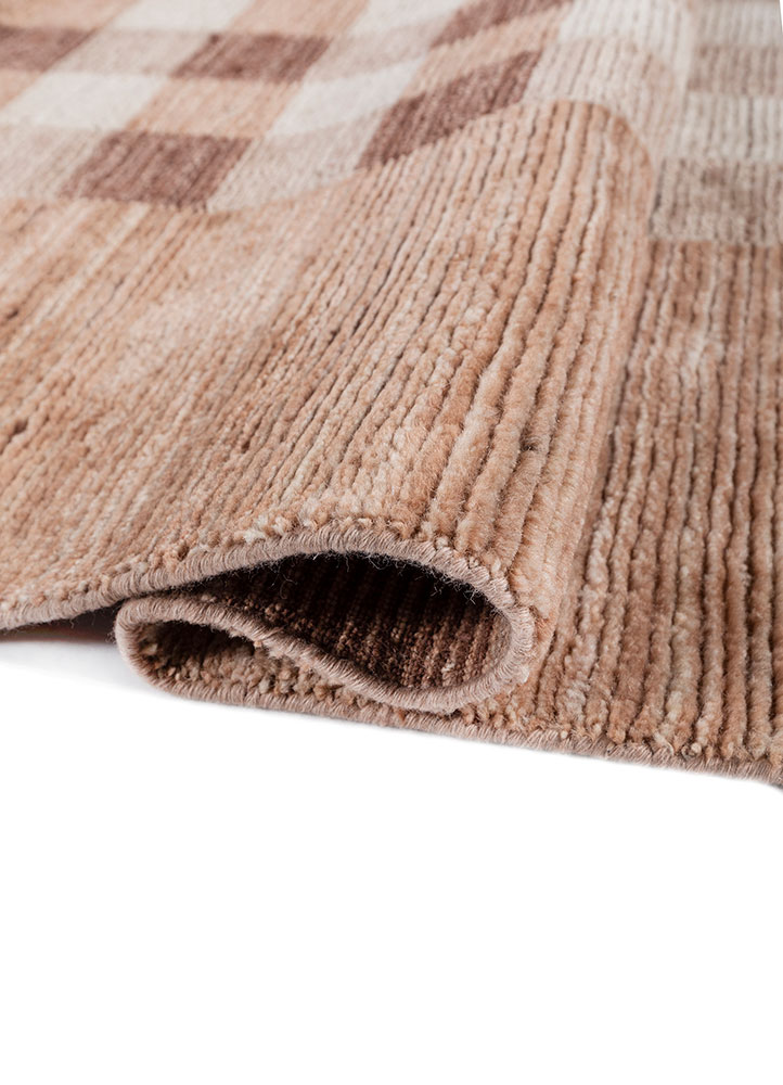 saga red and orange wool hand loom Rug - FloorShot