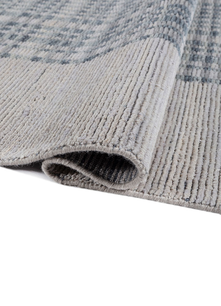 saga blue wool hand loom Rug - FloorShot