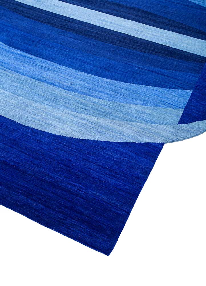 brahmaand blue wool hand knotted Rug - FloorShot