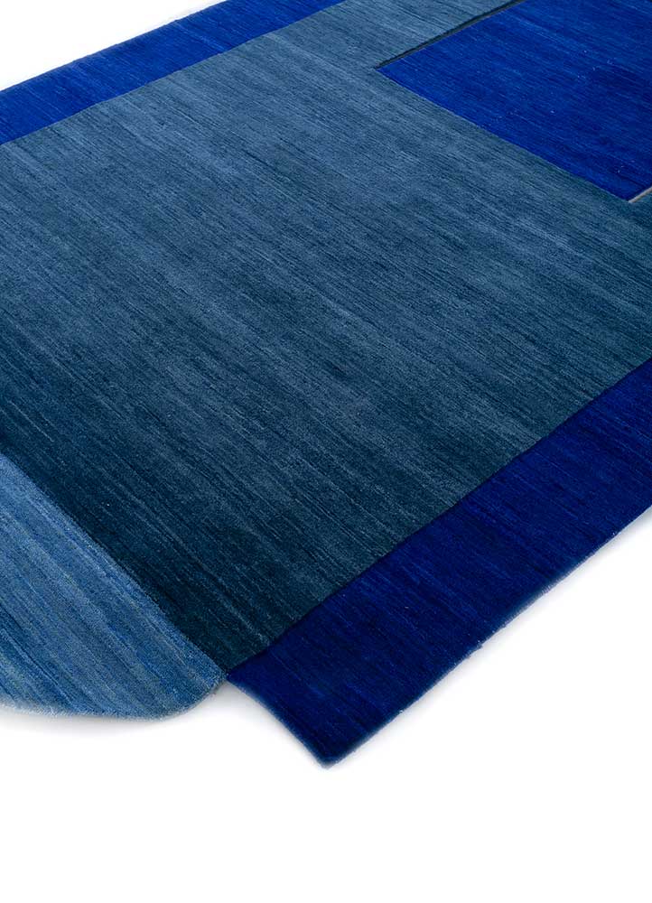 brahmaand blue wool hand knotted Rug - FloorShot